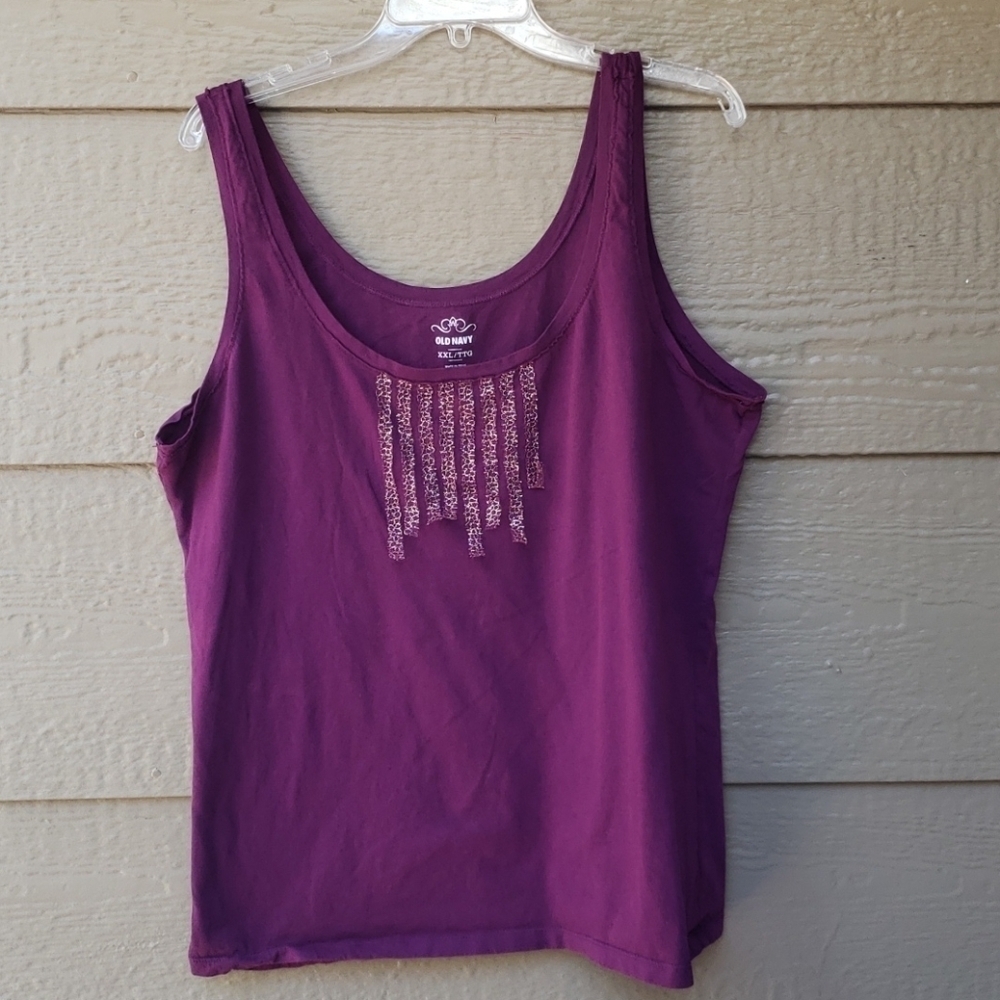 Old Navy purple & gold tank XXL